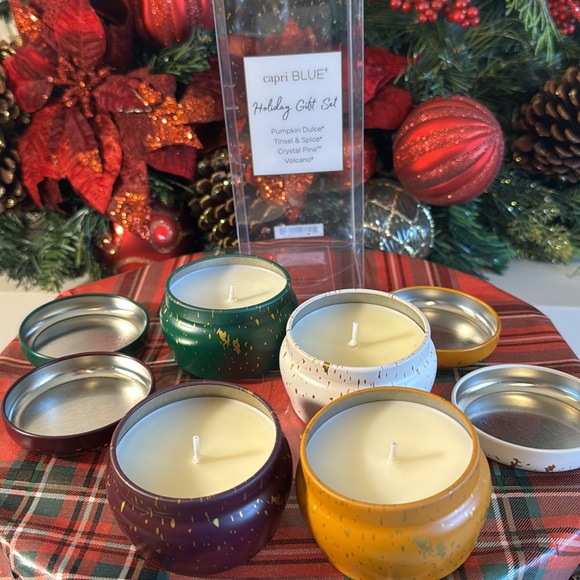 Capri Blue Glimmer Candle Gift Set - Volcano, Crystal Pine, Pumpkin dulce pack4 - Picture 4 of 8